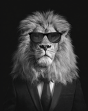 Grind nach Zahlen Löwe cool black white