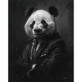 Grind nach Zahlen Panda black white