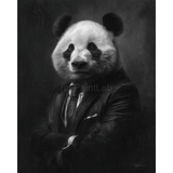 Grind nach Zahlen Panda black white