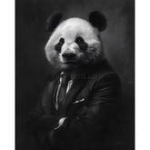 Grind nach Zahlen Panda black white