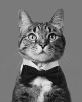 Grind nach Zahlen Katze schwarz weiss