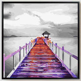 Malen nach Zahlen Steg schwarz weiss bunt