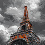 Painting by Numbers Eiffel Tower Paris black and white