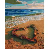 Grind nach Zahlen Herz am Strand