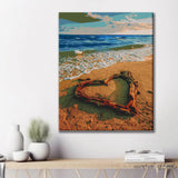 Grind nach Zahlen Herz am Strand