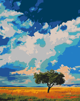 Malen nach Zahlen Einsamer Baum