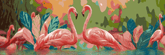 Malen nach Zahlen Flamingo Family