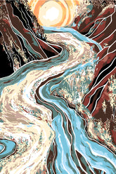 Grinding after Zahlen Fluss abstract