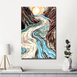 Malen nach Zahlen Fluss abstrakt