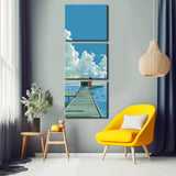 Malen nach Zahlen Karibik Steg ins Meer - 3-teilig (Triptychon)-SS-734-3-teilig