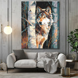 Grind after Zahlen Wolf in Birkenwald