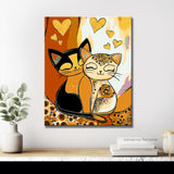 Malen nach Zahlen Katze und Kater verliebt