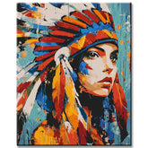 Grind nach Zahlen Indianer Kopfschmuck