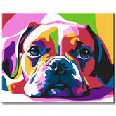 Malen nach Zahlen bunter Mops