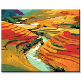 Grind nach Zahlen Landschaft Felder