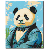 Malen nach Zahlen Panda im Anzug