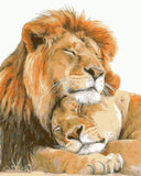 Painting by Numbers Lions Couple Animals Animal Art