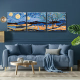 Malen nach Zahlen Tryptichon pano-098-3t