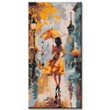Malen nach Zahlen Panorama Elegant Dame mit Regenschirm