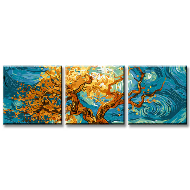 Malen nach Zahlen Tryptichon pano-147-3t