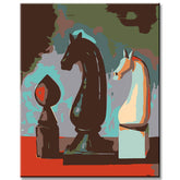 Malen nach Zahlen Abstrakt Schwarzes Pferd II