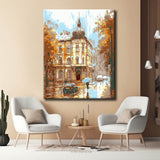 Malen nach Zahlen Straße im Herbstregen