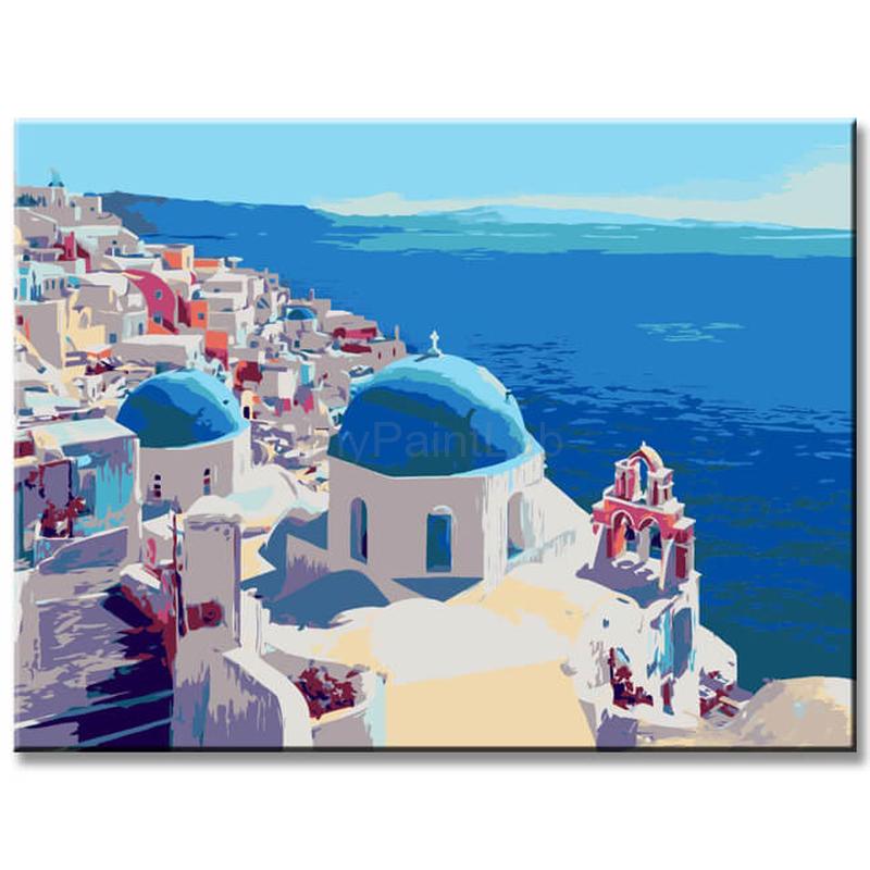 Paint by Numbers for Adults Santorini Greece