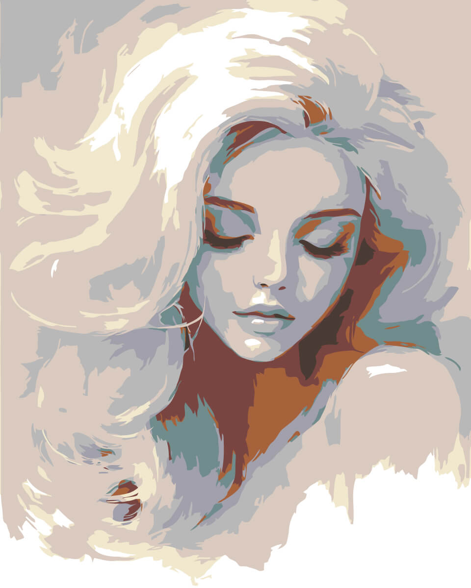 Malen nach Zahlen Blonde Frau