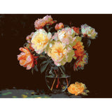 Grind nach Zahlen Weißrosa Blumenstrauss