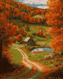 Mill nach Zahlen Landschaft mit Bauernhaus