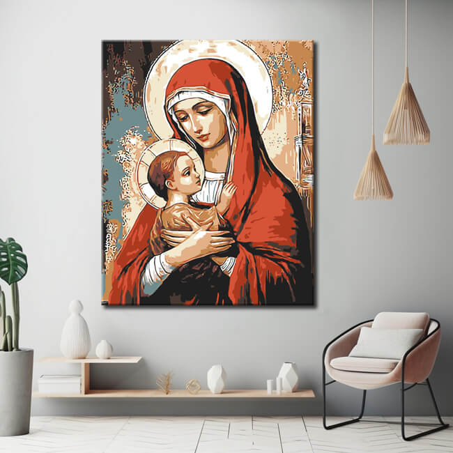 Malen nach Zahlen maria mit kind