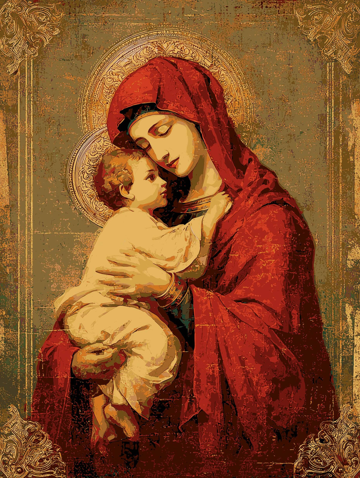 Malen nach Zahlen maria mit kind