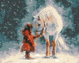 Grind nach Zahlen Mädchen mit Pferd