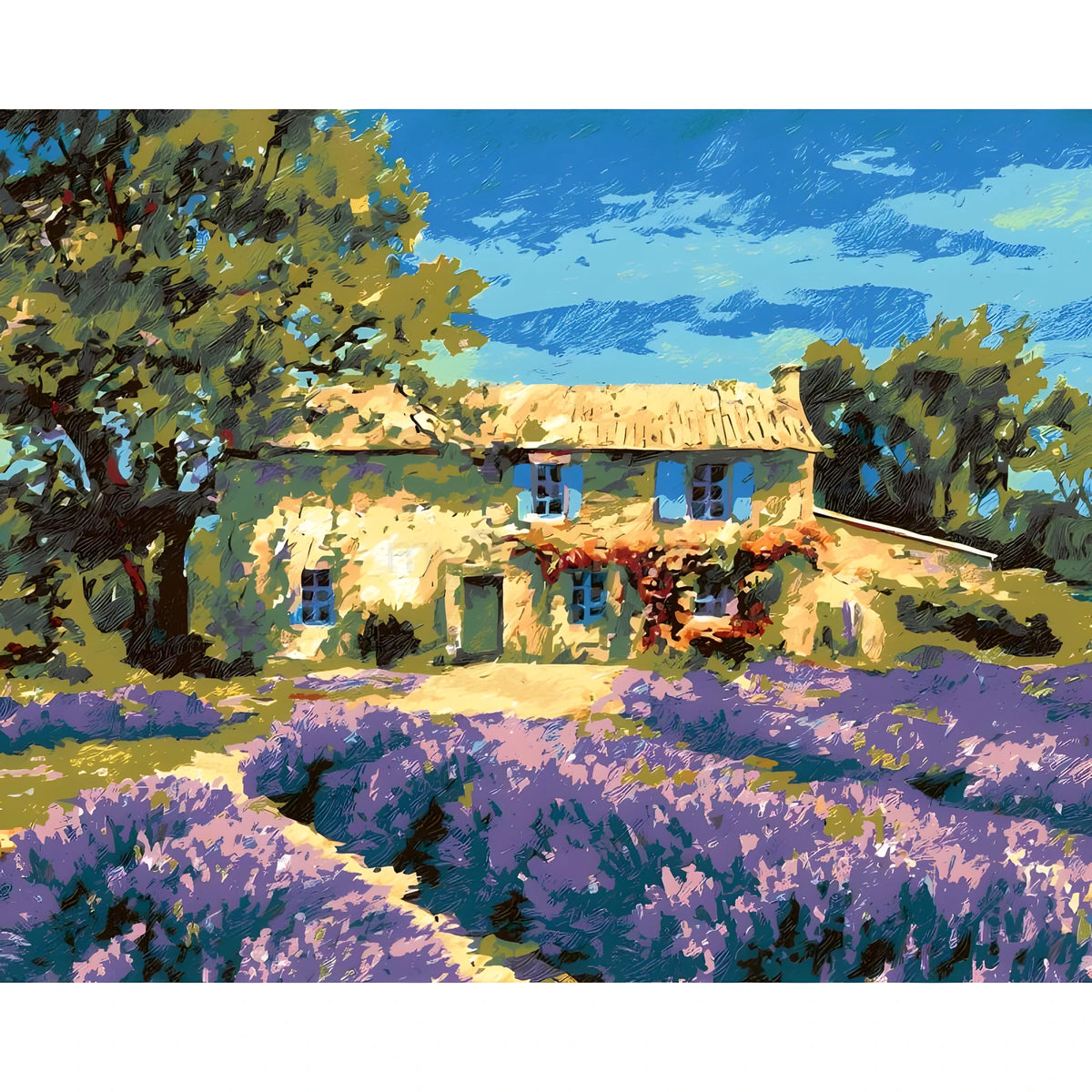 Grind after the flowers of lavender for the garden
