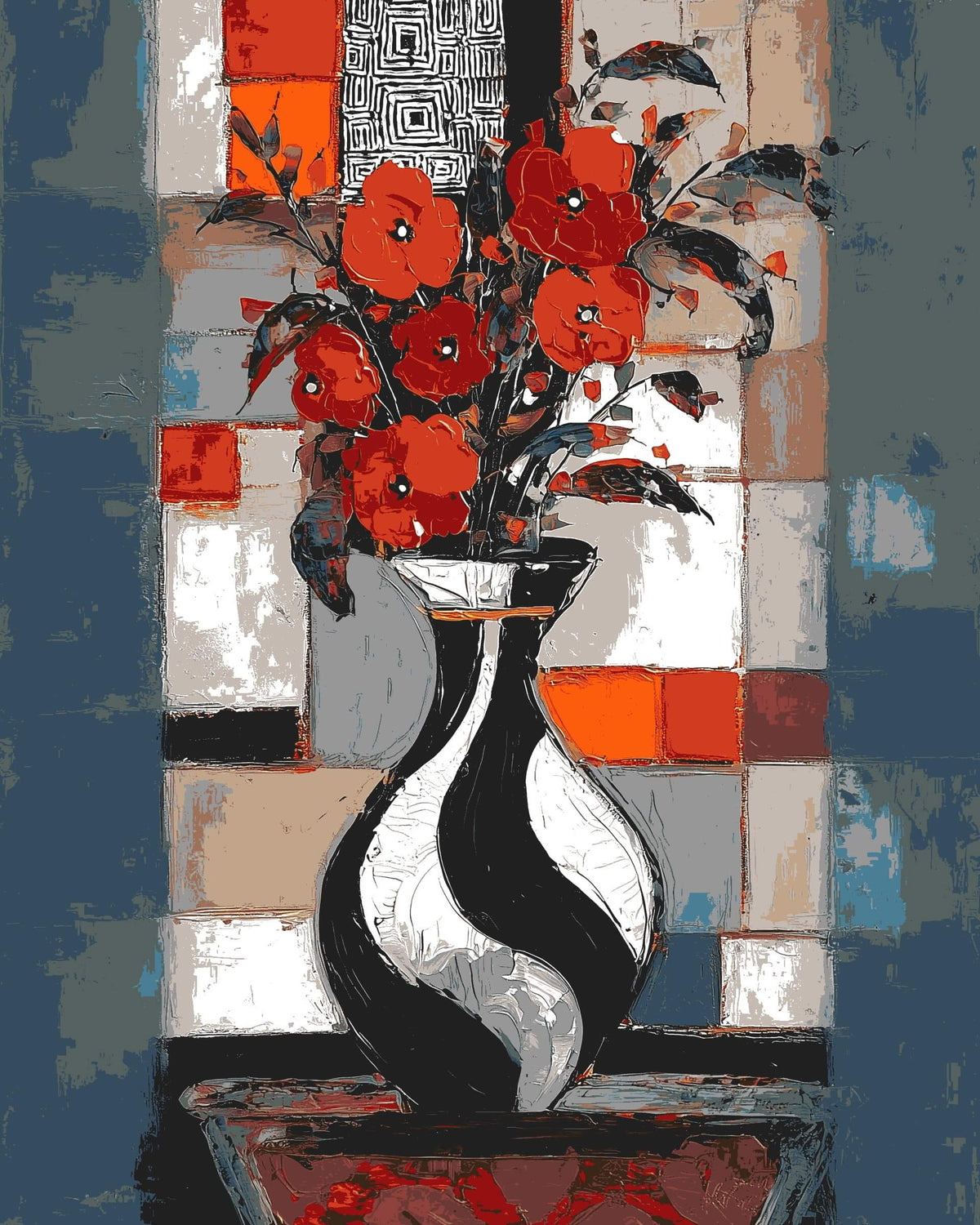 Grind after the picture of the vase abstract