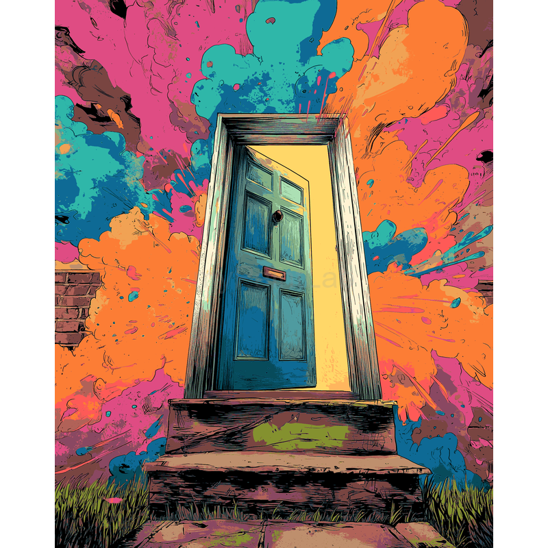 Grind to Count Orange Door
