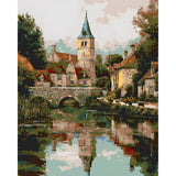 Malen nach Zahlen Kirche am Fluss