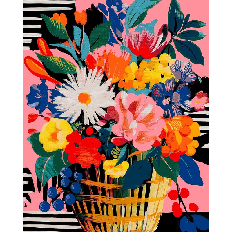 Grind nach Zahlen Sommer Blumenstrauss