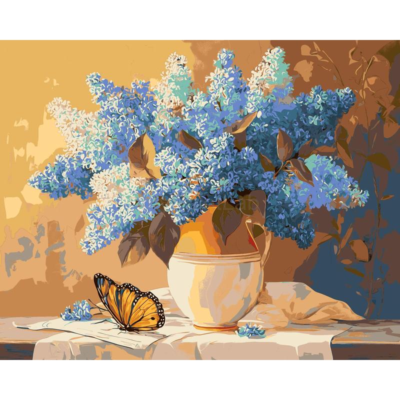 Grind nach blumen fliederstrauss