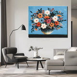 Grind nach Zahlen Blumen Blumenstrauß weiß/blau