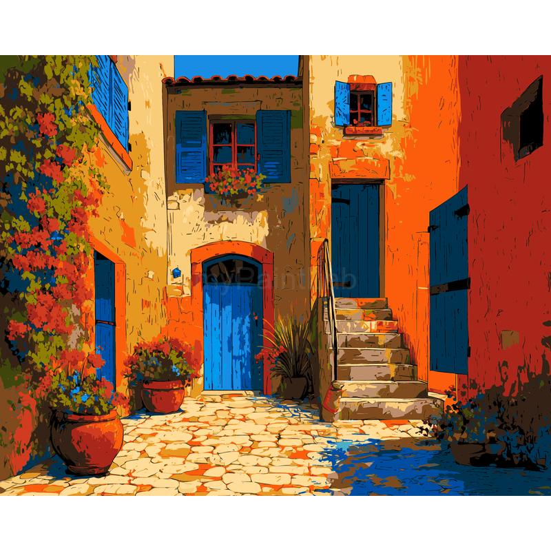 Grind after a picture of the Mediterranean courtyard