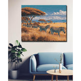 Malen nach Zahlen Tiere Zebra herde
