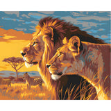 Malen nach Zahlen Afrika Löwen und Zebras