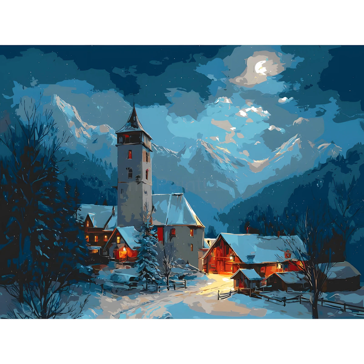 Malen nach Zahlen winterdorf