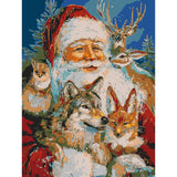 Malen nach Zahlen weihnachtsMann und seine freunde