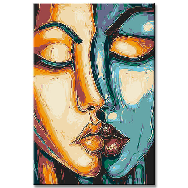 Malen nach Zahlen Abstrakte Kunst Gesichter Urbane Welt Gespräch