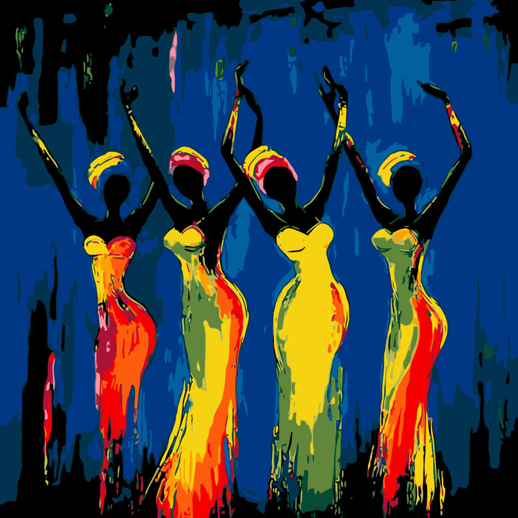 Malen nach Zahlen Afrika Frauen Tanz