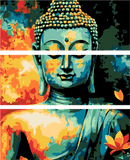 Malen nach Zahlen Schlafender Buddha 3 teilig (Triptychon)