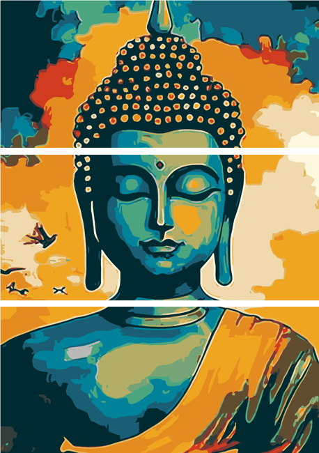 Schlafender Buddha Malkunst - 3-teilig (Triptychon)