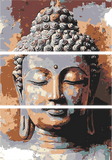 Grinding nach Zahlen Buddha Südostasien - 3 parts (Triptychon)